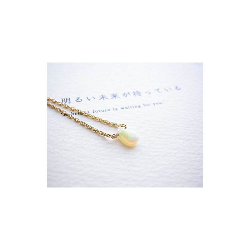 Blue Cone 14KGF Stone Language Card Pendant