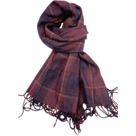 woogwin Winter Warm Plaid Scarfs for Women Long Blanket Scarf Big Grid Shawl Wrap (purple)