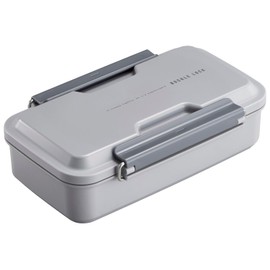 OSK BL-39D BUCKLE LOCK BUL Lunch Box, Antibacterial Washer, Integrated, 28.7 fl oz (850 ml), Light Gray, Includes Dividers, Made in Japan