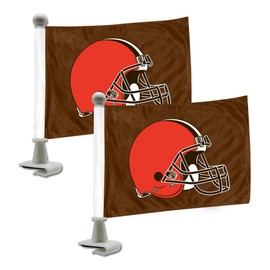 FANMATS 61863 Cleveland Browns Ambassador Car Flags - 2 Pack Mini Auto Flags, 4in X 6in, Perfect for Hood or Trunk