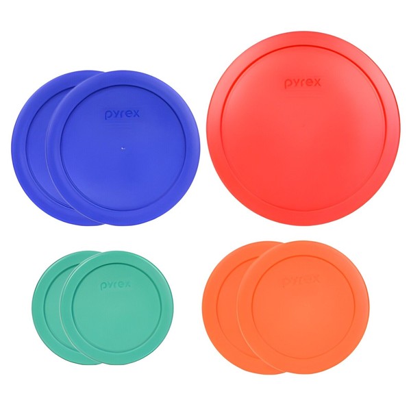 Pyrex 7202-PC Green 7200-PC Orange 7201-PC Blue 7402-PC Red 7PC
