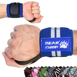 BEAR GRIP - Weight Lifting Wrist Support Bands (Royal Blue)