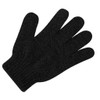 Folpus 3 Pairs Sided Scrubbing Gloves for Bathing, Black