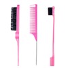3 Pieces Hair Styling Comb Set Teasing Brush Rat Tail