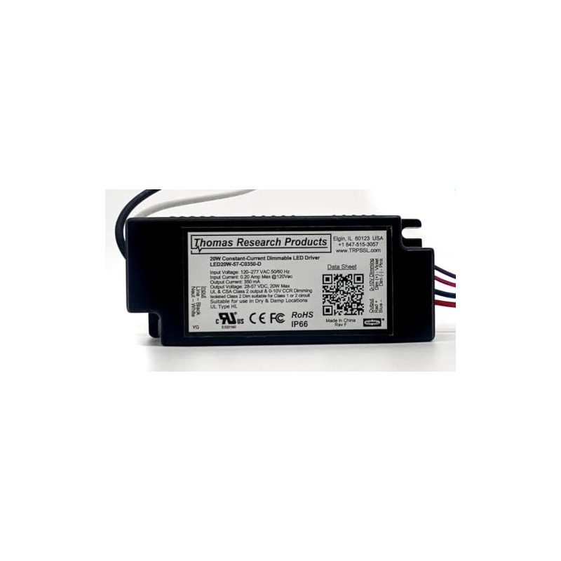 Hubbell Thomas Research Products LED20W-57-C0350-D Constant Current LED Driver, dimmable,