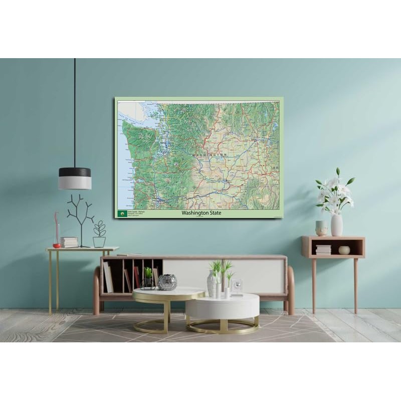 Washington State Map - 23.3 x 16.5 inches – Paper