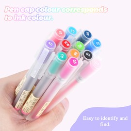 JUMRHFAN Premium 12 Colors Gel Ink Pens, Fine Point Pens Ballpoint Pen 0.5mm for Office School Stationery Supply