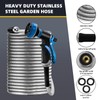 Metal Garden Hose 100ft-Upgraded Kink Free and Rust Resistant Design,