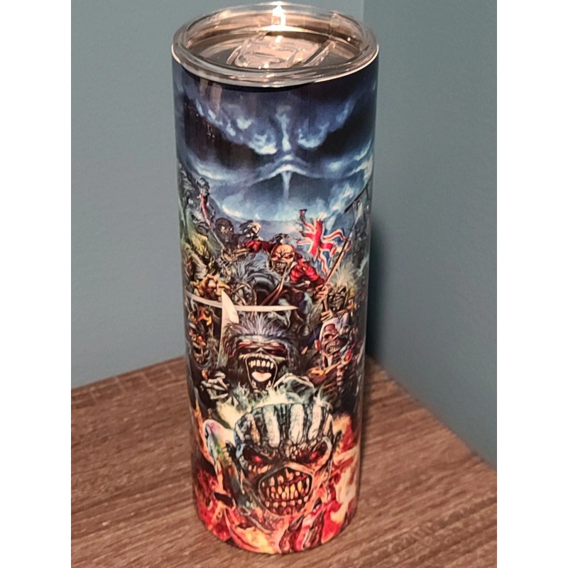 Iron Maiden Collage of Eddie 20 0z tumbler w 2