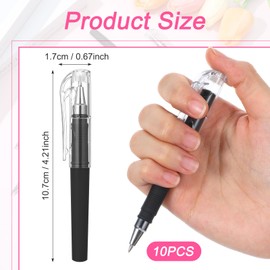 Mabor Mini Gel Pens, 10Pcs 0.5mm Pocket Black Ink Pen, Short Small Pen, Smooth Writing & Quick Dry Pens for Pocket Journaling Notebook Notepad Office School Supplies