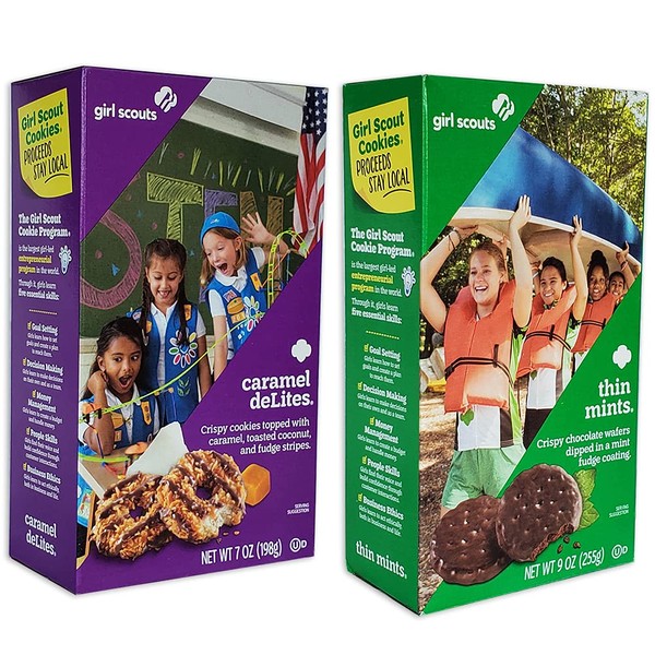 Girl Scout galletas – menta fina y caramelo de lites – 1 caja de cada