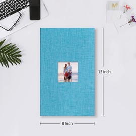 Mublalbum Small Photo Album 4x6 300 Photos Linen Cover Picture photo Book with 300 Horizontal Pockets for Wedding Family Anniversary Baby(Blue)