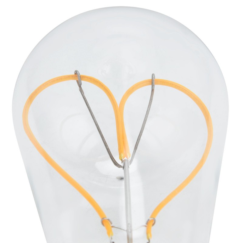 Light Bulb Love Peach Heart Shaped Transparent LED Filament Lamp