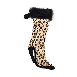 Plushible High Heeled Christmas Stocking - Leopard Print | Soft and Sturdy Christmas Decorations | Perfectly Holds a Bottle of Wine | Festive Decor for The Holidays