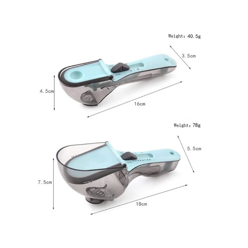 Adjustable Measuring Cups and Spoons Set,Kitchen Tool Plastic Scoop Measuring