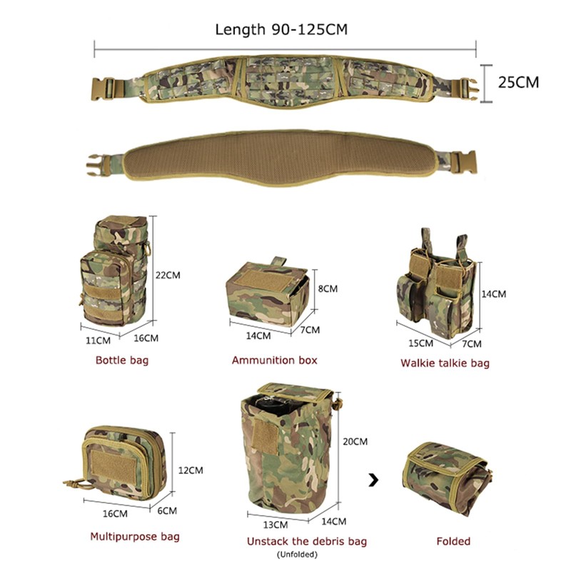 CrogaGear Tactical Belt Quick Release Adjustable Molle for Law Enforcement