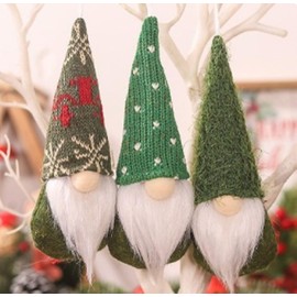 XINZHIDA - 3 adornos de Navidad colgantes de gnomos de Navidad, adornos suecos hechos a mano, gnomos de felpa de Santa Elfo, decoraciones de árbol de Navidad, decoración de Navidad para el hogar,