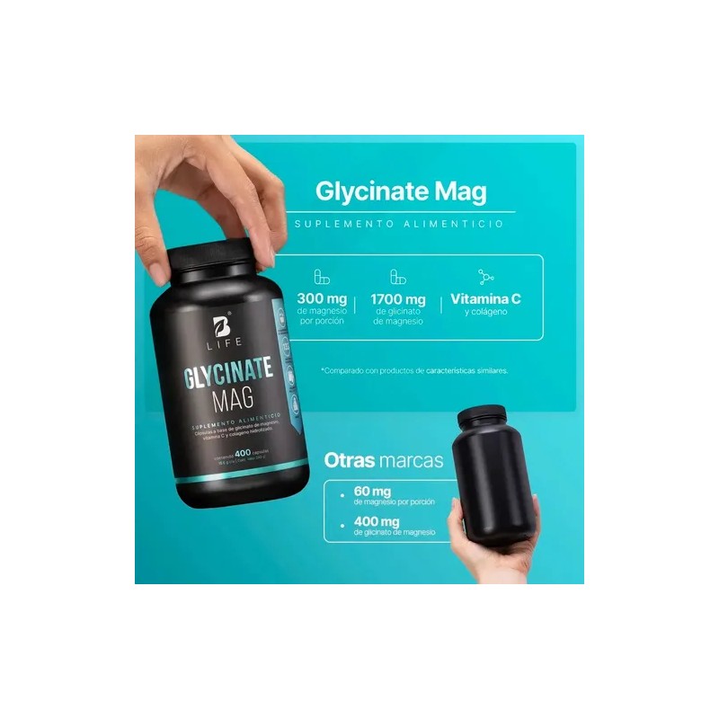 Glicinato De Magnesio | 400 Cápsulas