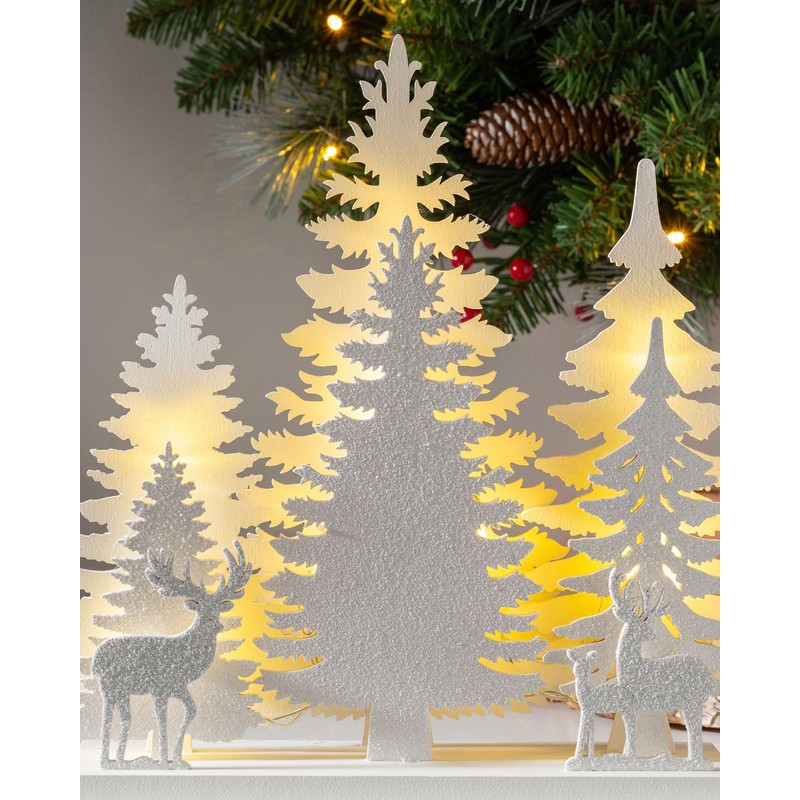 WeRChristmas Christmas Winter Scene Table Decoration, Multi-Colour, 25cm
