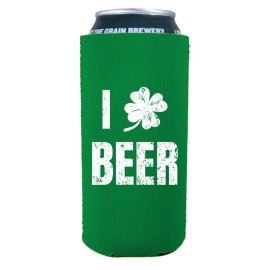 Coolie Junction I Shamrock Beer 16 oz Neoprene Collapsible Can Coolie; Tallboy, Pounder - 2 Pack