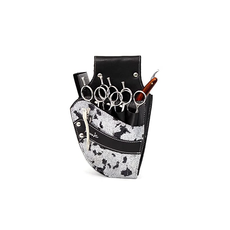 Hairdressing Scissor Pouch by Kassaki Black Check Tool Belt Bag
