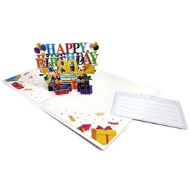 scicent Birthday Card Set with Envelope Creative Birthday Greeting Cards Man Birthday Card 80 Pop Up Greeting Card for Family Friends Lovers Parents - 23111