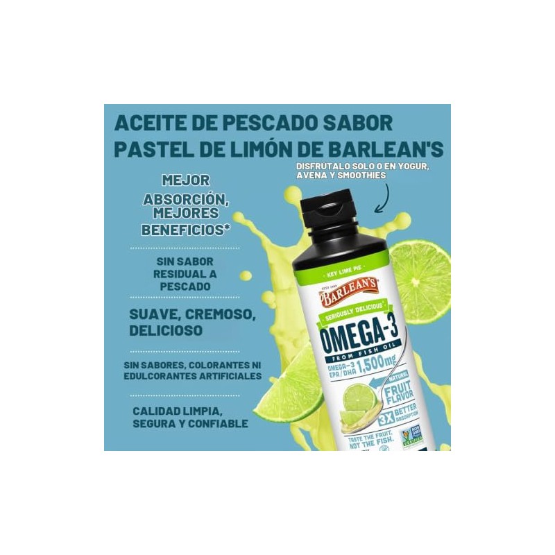 Barlean's Organic Oils Key Lime Ultra High Potency Fish Omega
