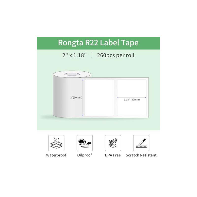 Rongta Label Tape for R22, Labels/Roll, Standard Laminated Thermal Label