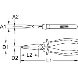 KS Tools 150.2023 Wheel nut cap pliers, 200mm