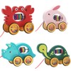 Kids Pull Along Pet Toy Cute Animal Pull Along Rolling