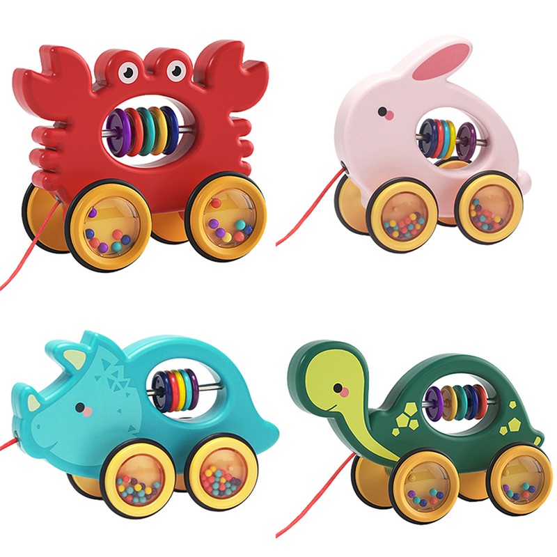 Kids Pull Along Pet Toy Cute Animal Pull Along Rolling
