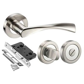 Golden Grace Astrid Design Door Handles Modern Duo Dual Chrome Door Handle on Rose Pack for Bathrooms