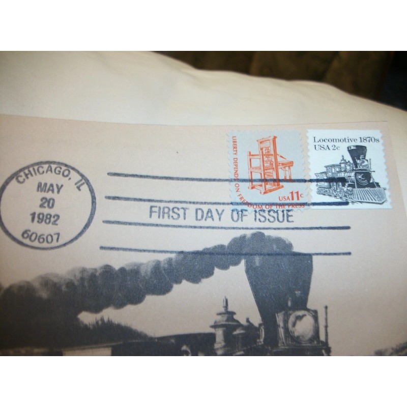 Vintage Postcards Train - First Day of Issue 1982