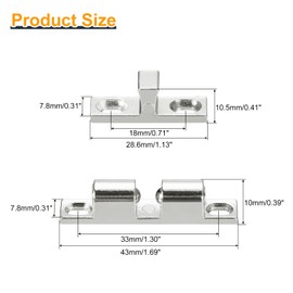 sourcing map 12Pcs 1.69" Double Ball Tension Roller Catch Zinc Alloy Tension Latch for Cabinet Closet Furniture Door, Silver