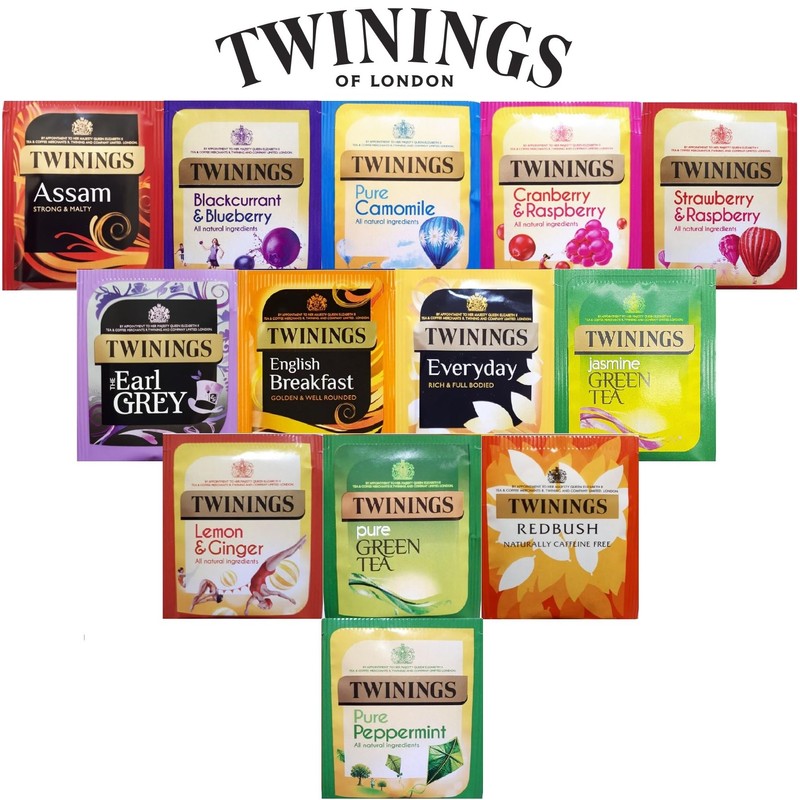 Twinings Tea Bags Individually Enveloped Tagged Classic and Flavoured Selections