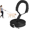ECOMM369 15M Black Nylon Double Dog Leash with Comfortable Padded