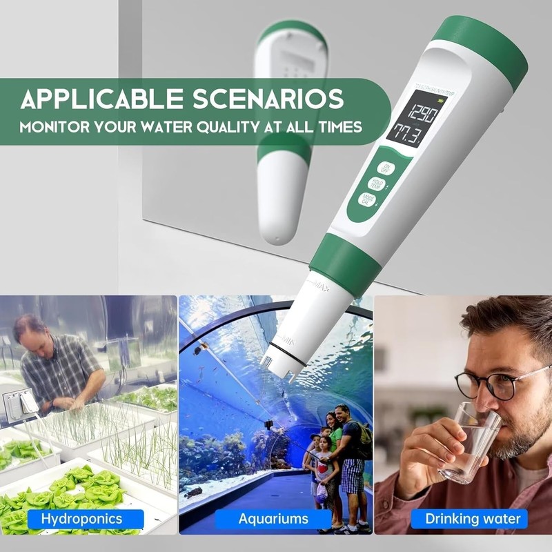 Salt Tester for Saltwater Pool & pH Meter, Digital Water