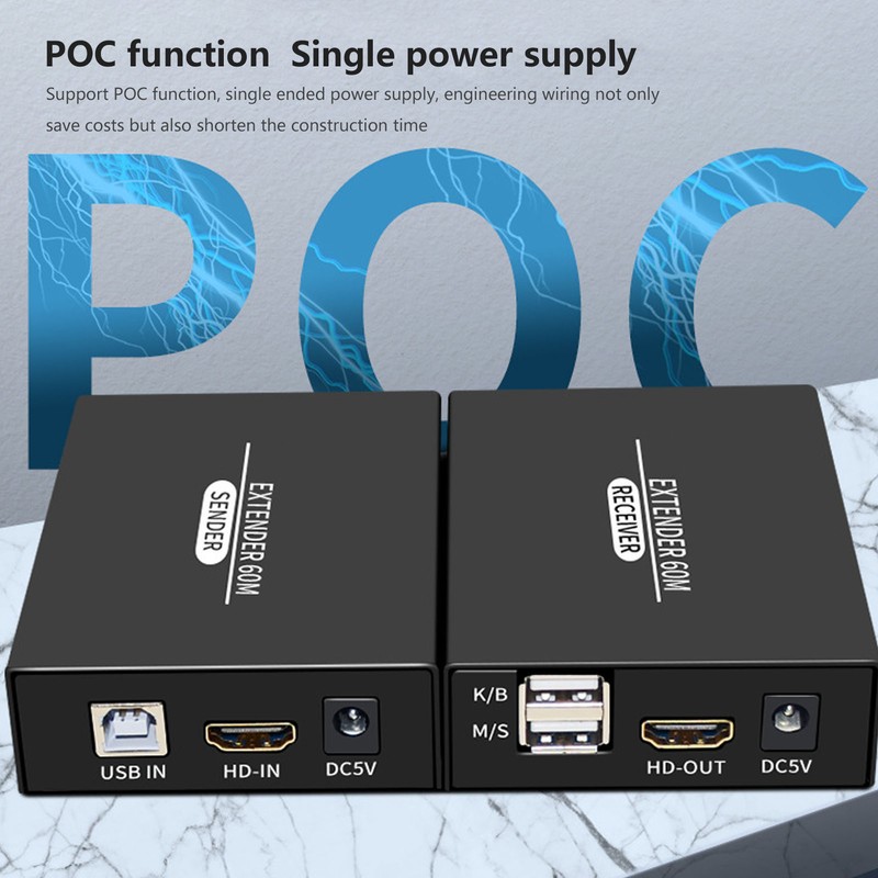HD Multimedia Interface KVM Extender 197ft 1920x1080P 60Hz Remote Operation