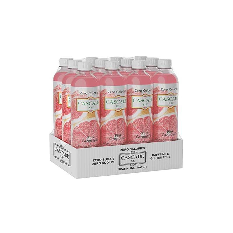 Cascade Ice Sparkling Water, Pink Grapefruit, 17.2 Ounce (Pack of