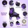 Kids Roller Skates for Girls, Purple Adjustable Rollerskates with Light