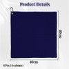 zavehony 40x40cm Golf Towel With Carabiner Clip,Golf Cleaning Towel (Navy/Black/Cold