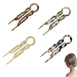 WEZCHUGHAOL U Shaped Hair Pins - Elegant Bobby Pins for Women, Strong Grip Hair Clips, Secure U-Shape Hairpins for Fine/Thick Hair, Versatile Hair Accessories for Wedding, Work, Daily Use (12-Pack)