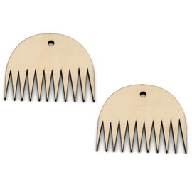 2 Pieces Loom Comb 11 Teeth Weaving Comb Tapestry Weaving Comb Weaving Loom Comb Fringe Comb Wooden Weaving Loom Comb Double-Ended Weaving Loom Comb Tapestry Weaving Tool Braided Tool