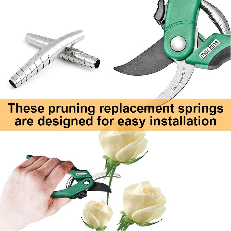 QEQSHQO 4 x Replacement Spring for Secateurs, Stainless Steel, Garden