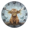 ALAZA Highland Cow Baby Wall Clock Non Ticking Decorative Desk