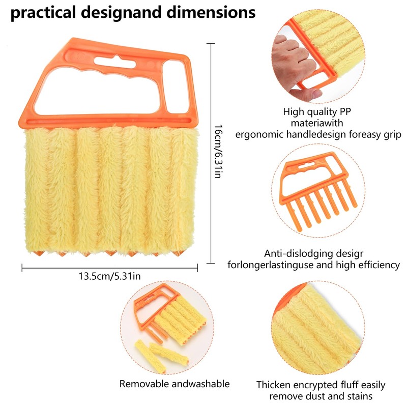 6pcs Window Venetian Blind Cleaner Duster Tool, Include 4pcs 7