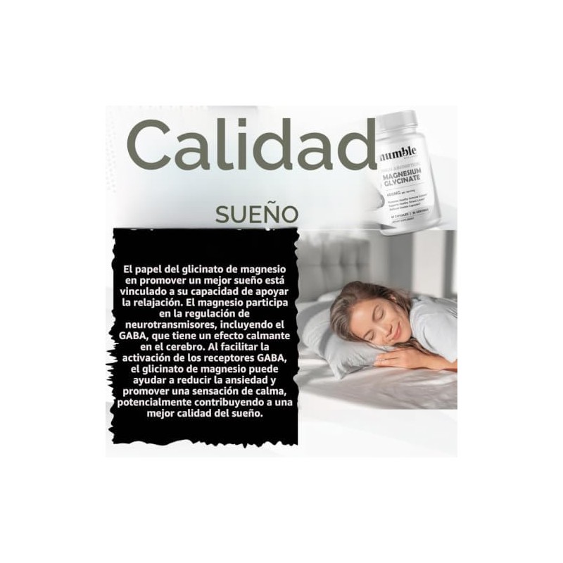 Glicinato de Magnesio para Relajación Muscular, Salud del Corazón, Nervios