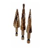 Cobalt Step Drill Bit Set, 1/4" Hex 13-9-6 Hole Spiral