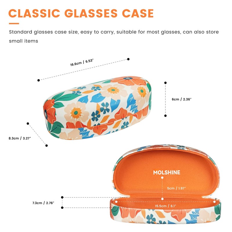 molshine Hard Shell Sunglasses Case,Classic Large Glasses Case for Sunglass,