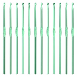12PCS 4mm Crochet Hooks, US Size G/6 Small Crochet Hooks, Aluminum Crochet Needles for DIY Yarn Craft, Knitting Needles for Beginners Women Adults